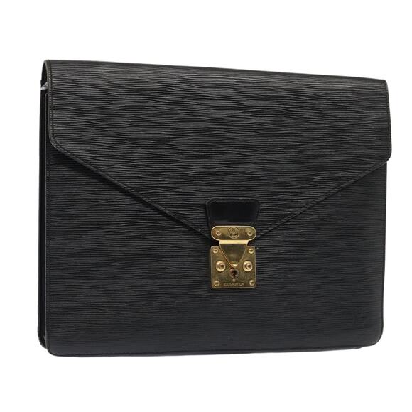 LOUIS VUITTON Epi Porte Documents Senateur Briefcase Black M54452 - Picture 1 of 16